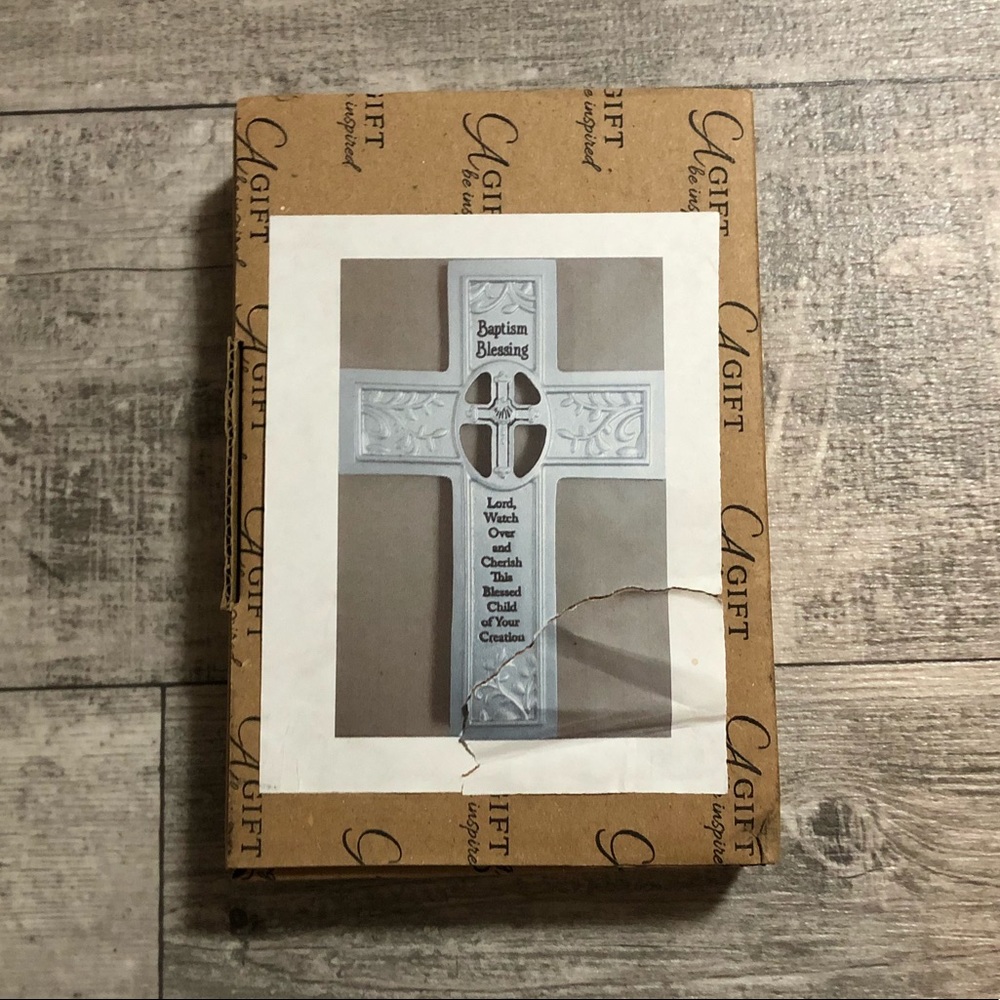 A Gift be Inspired Silver Baptism Blessing Cross New 57279BN Barnes Noble BTMTR